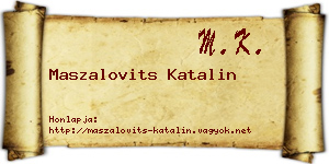 Maszalovits Katalin névjegykártya