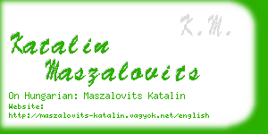 katalin maszalovits business card